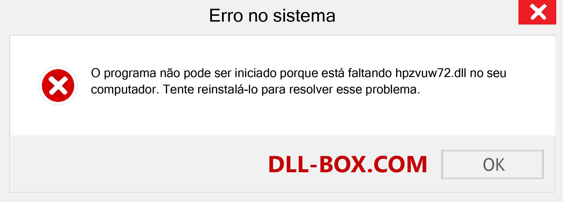 Arquivo hpzvuw72.dll ausente ?. Download para Windows 7, 8, 10 - Correção de erro ausente hpzvuw72 dll no Windows, fotos, imagens